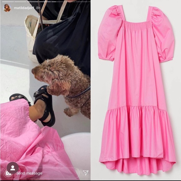 H&M Dresses Hot Pink Cotton Maxi Dress Poshmark